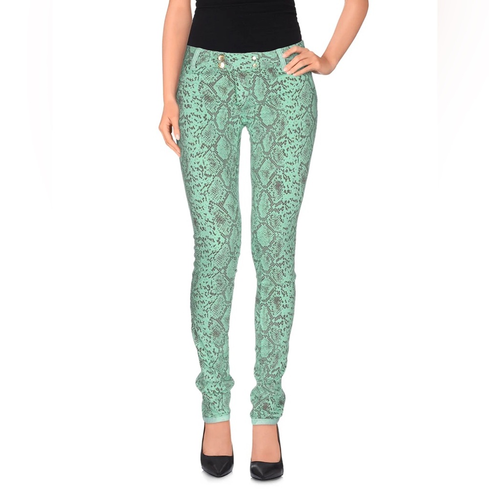 NWT MET Snake Print Mint Green Skinny Pants Sz 28